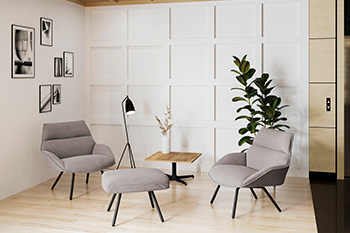sillón tapizado de estilo moderno