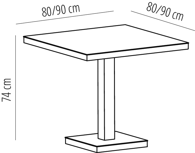 Mesa Barcino 90x90