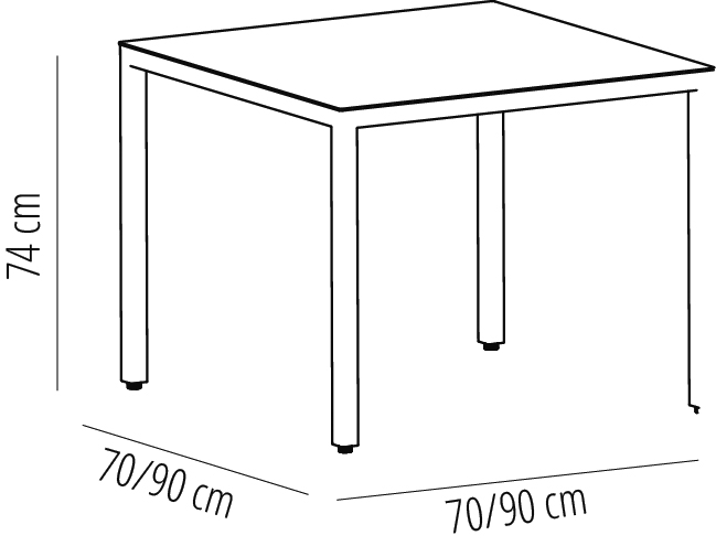 Mesa Barcino 70x70
