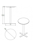 Mesa Compacto Fenolico Ø70 Pie Goya Alto