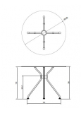 Mesa Alu-4 Ø100 Madera Lavada 1x