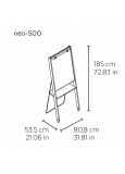 Neo-500 Pizarra De Pie 1 Cara Borrable En Seco Aluminio Gris