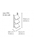 Neo-374 Revistero Mural (2 Din A4/Estante) Aluminio Gris Mat