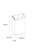 Cc-02 Papelera Contenedor 2 Tolvas Cuadradas Con Tapa Cuerp