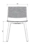 Silla Wire Wood Azul Retro 2x