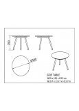 Anthea Side Table Ø50 Garnet: Estructura Rosa Con Hpl   1x