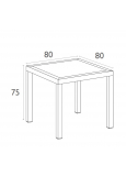 Mesa Arctic 80x80 Negra (Ares 80) 1x