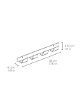 Kit-22 Perchero Lineal Pared 4 Perchas Grandes Hierro Pintad