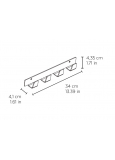 Kit-12 Perchero Lineal Pared 4 Perchas Pequeñas Hierro Pinta