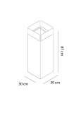 Papelera Box-04 Box-04 Papelera Restos Gris 300x300x870 Mm C