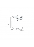Din-3 Papelera Cuadrada Inoxidable Pulida Brillante 220x220x