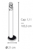 Bilbo-03 Cenicero Autoportante Hierro Pintado Color Negro Ø