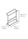Kit-01 Perchero Carro 2 Brazos Hierro Blanco 1600x555x1797
