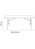 Mesa Vivaldi 200x90 Gris P36