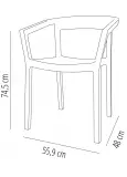 Silla Con Brazos Peach Tapizada
