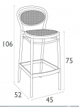 Taburete Marcel Bar 75