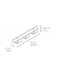 Kit-21 Perchero Lineal Pared 3 Perchas Grandes Hierro Pintad