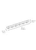 Kit-23 Perchero Lineal Pared 6 Perchas Grandes Hierro Pintad