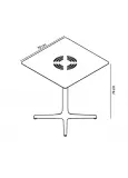 Mesa Toledo Aire 70x70
