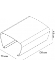 Berta-01 Banco Recto Asiento Aluminio 1000x780x450