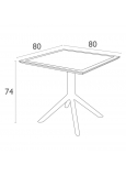 Mesa Sky 80x80 Negra 1x