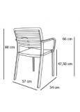 Dark Gray Lama Chair With Arms P.20