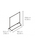 Kit-02 Perchero Carro 1 Brazo Hierro Blanco 1600x555x1788