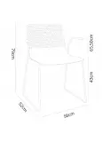 Silla Con Brazos Wire Pata Patin