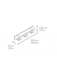 Kit-11 Perchero Lineal Pared 3 Perchas Pequeñas Hierro Pinta