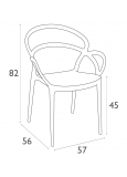 Silla Con Brazos Mila Negra 4x