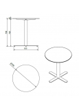 Mesa Compacto Fenolico Ø70 Pie Goya