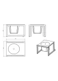 Mesa Auxiliar Cubitera Milano Azul Mar 1x