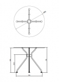 Mesa Alu-4 Ø90 Madera Lavada 1x