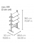Neo-331 Revistero De Pie 2 Caras (3 Din A4 Vertical/Estante)
