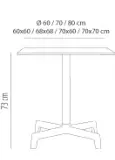 Mesa Compacto Fenolico 70x60 Pie Sputnik