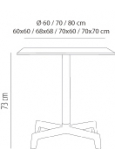 Mesa Compacto Fenolico 70x60 Pie Sputnik