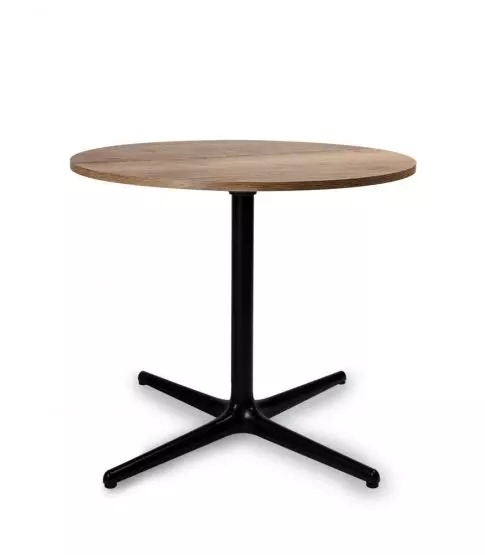 Mesa Toledo Wood Xl Ø90 Roble Oscuro  Pie Negro 1x
