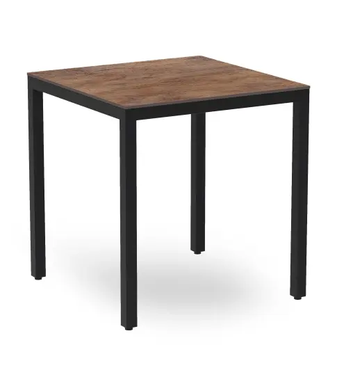 Mesa Barcino 70x70 Compact Roble Ceniza/Negra  1x