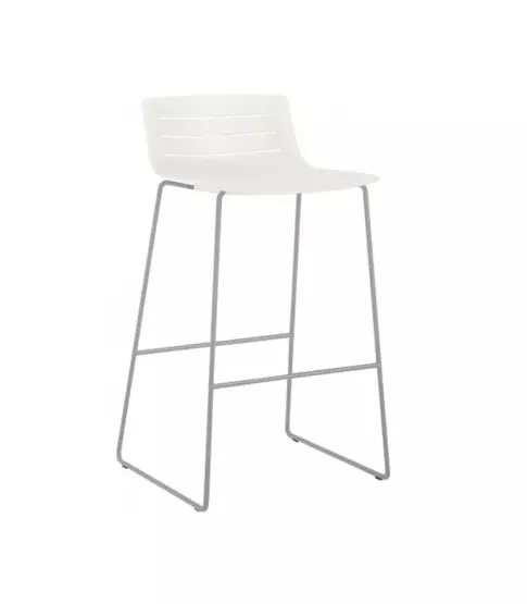 Taburete Skin Blanco Estructura Cromada 4x