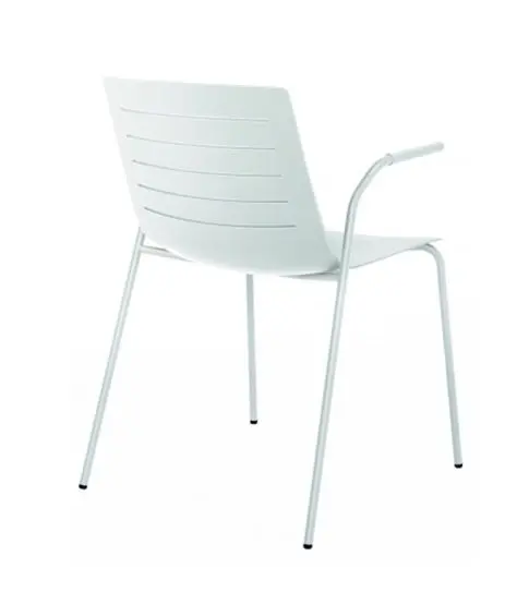 Silla Con Brazos Skin Blanca Estructura Blanca 4x