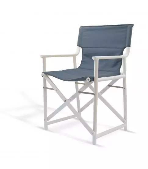 Silla Boss Soft Blanca Tela Azul  2x