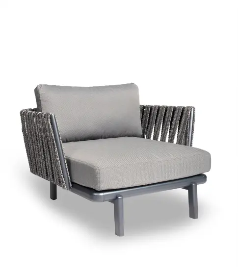 Anthea Easy Chair Storm: Estructura Perla Con Cinta Piomb 1x