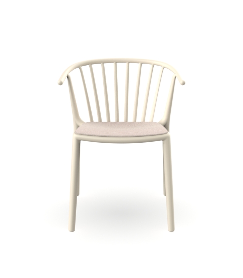 Silla Woody Marfil Asiento Tapizado Asgard Hazelnut