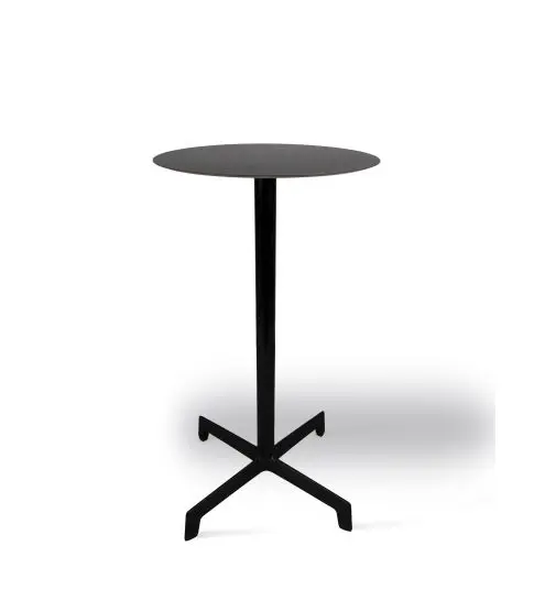 Mesa Compacto Fenolico Ø60 Negra - Pie Sputnik Bajo Tubo Neg