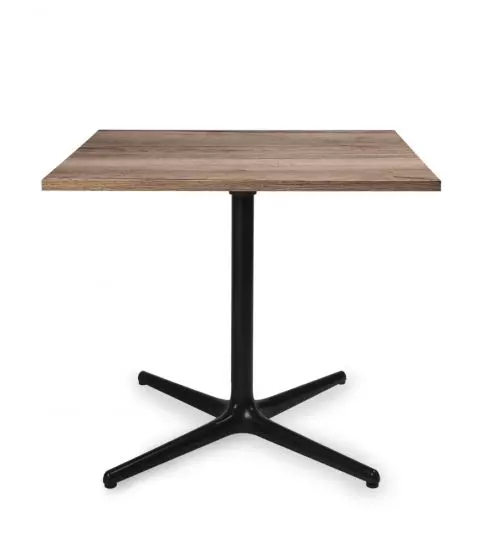 Mesa Toledo Wood XL 90x90 Roble Oscuro Pie Negro 1x