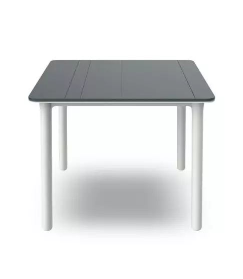 resol grupo Noa 90 x 90 Table de Jardin carrée, Plastique, Blanc