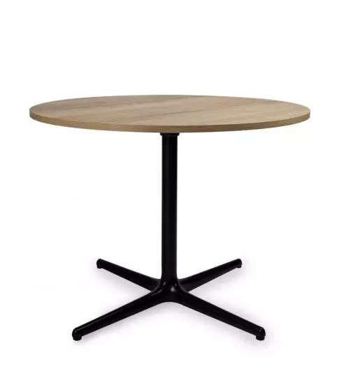 Mesa Toledo Wood Xl Ø100 Roble Pie Negro 1x