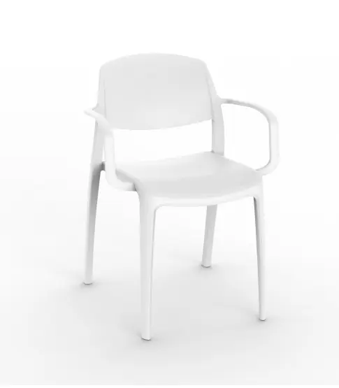 Silla Con Brazos Smart Blanca P.20