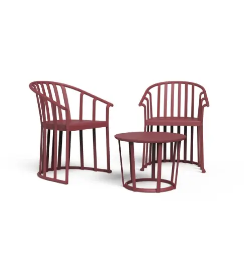 Set Raff Burdeos (2 Sillones + 1 Mesa)   1x