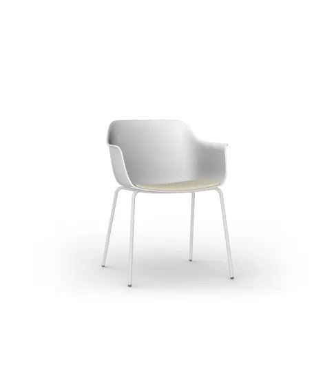 Sillon Shape Cuatro Patas Blanco Tapizado Lino 2x